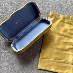 Gucci Velvet Sunglasses Case in Mustard with Dust Bag